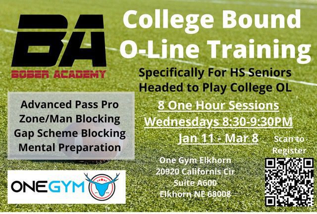 college bound o-line clinic with chris bober infographic