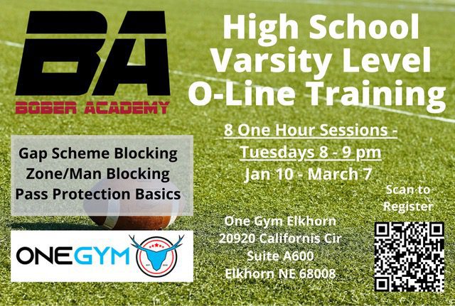 high school o-line clinic with chris bober infographic